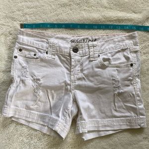 White denim shorts